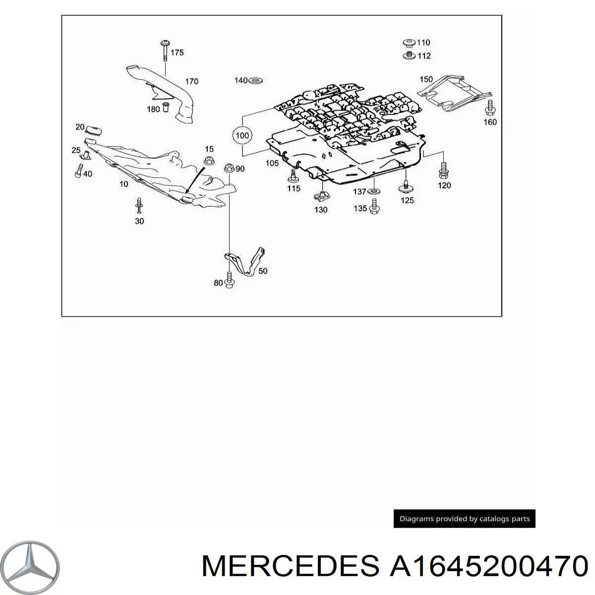 Osłona silnika, miski (przedziału silnika) do Mercedes ML/GLE  W164