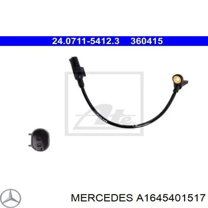 Czujnik ABS tylny Mercedes A1645401517 cena, od 25,64 USD