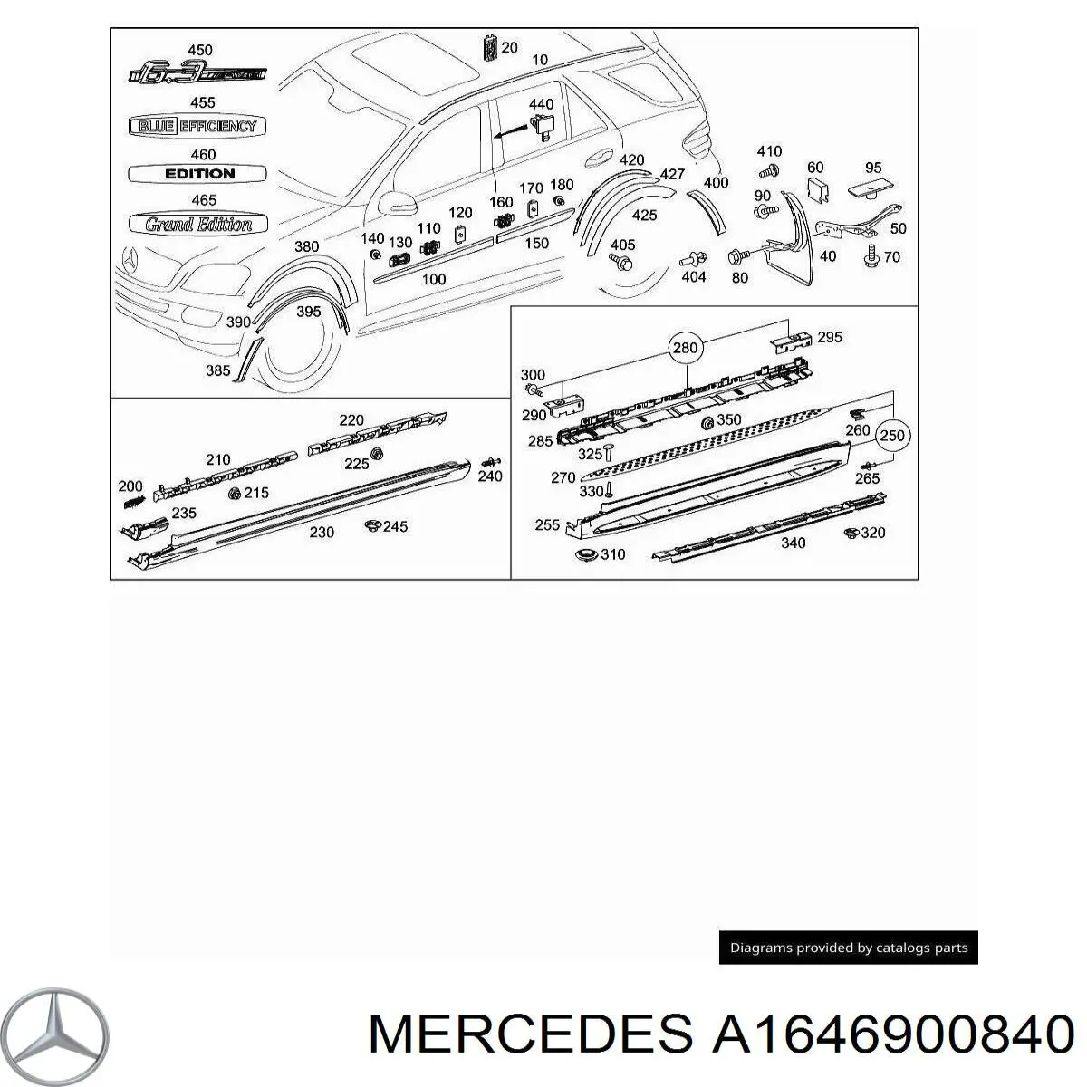 Do koszyka A1646900840 Mercedes 