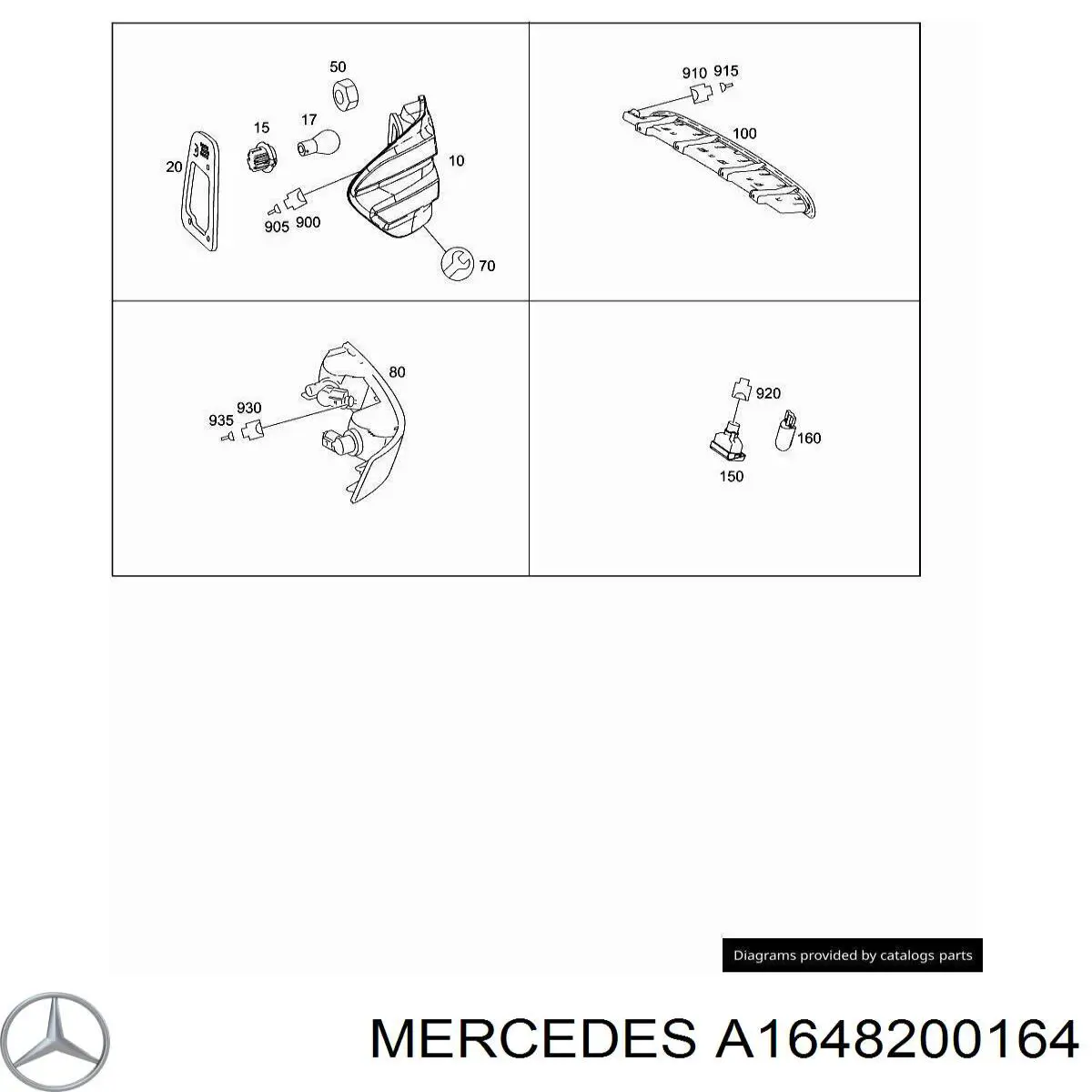A1648200164 Mercedes Lampa zespolona tylna lewa