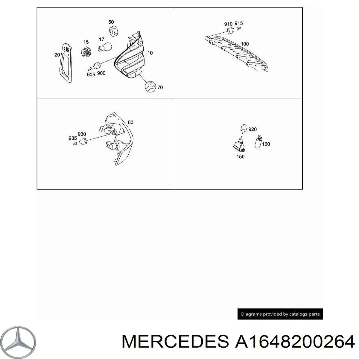 Lampa zespolona tylna prawa Mercedes 1649061000 cena, od 146,42 USD