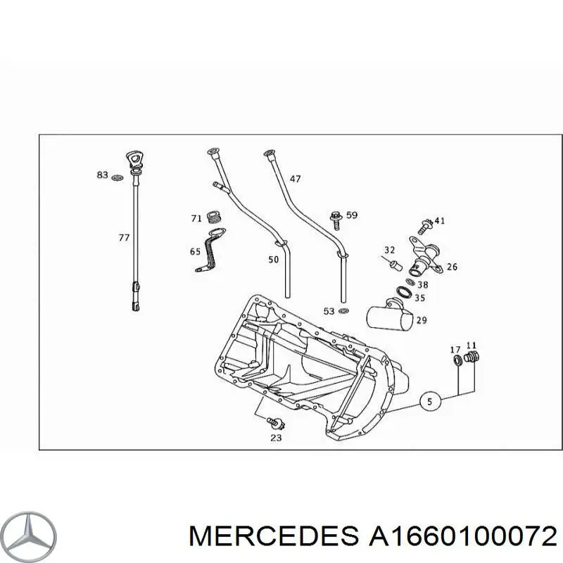 A1660100072 Mercedes Bagnet poziomu oleju w silniku