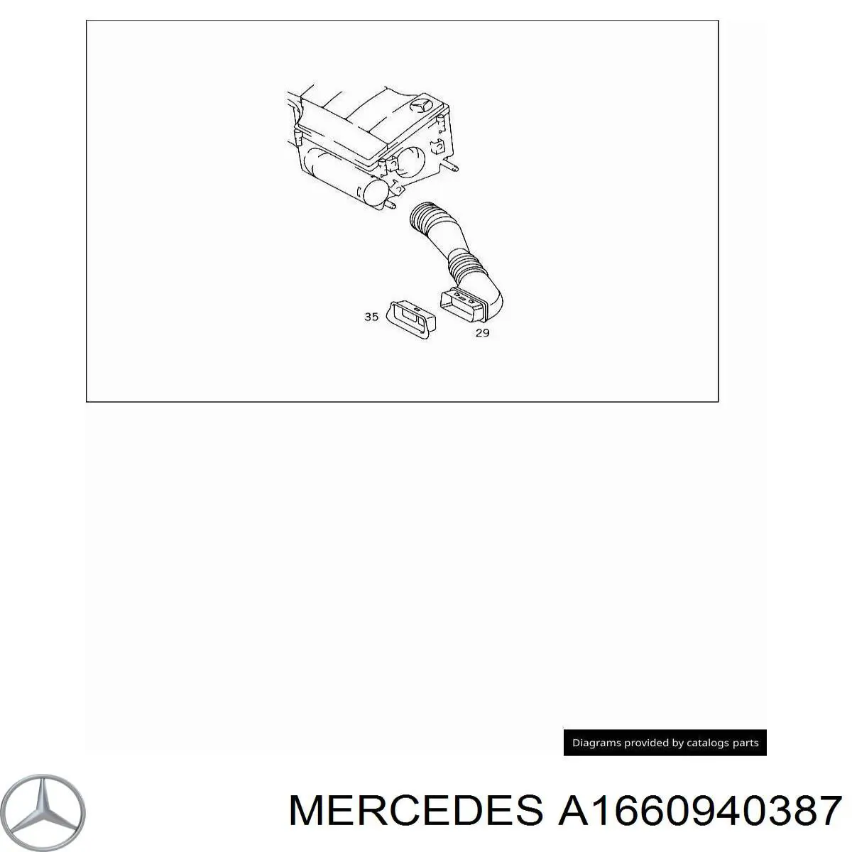 A1660940387 Mercedes Wlot powietrza do filtra powietrza