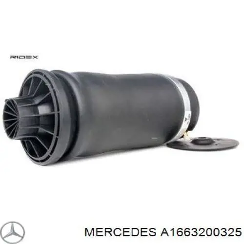 Poduszka pneumatyczna (resor pneumatyczny) mostu tylnego Mercedes A1663200325 cena, od 121,71 USD