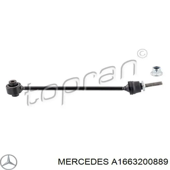 Łącznik stabilizatora przedniego prawy Mercedes A1663200889 cena, od 25,83 USD