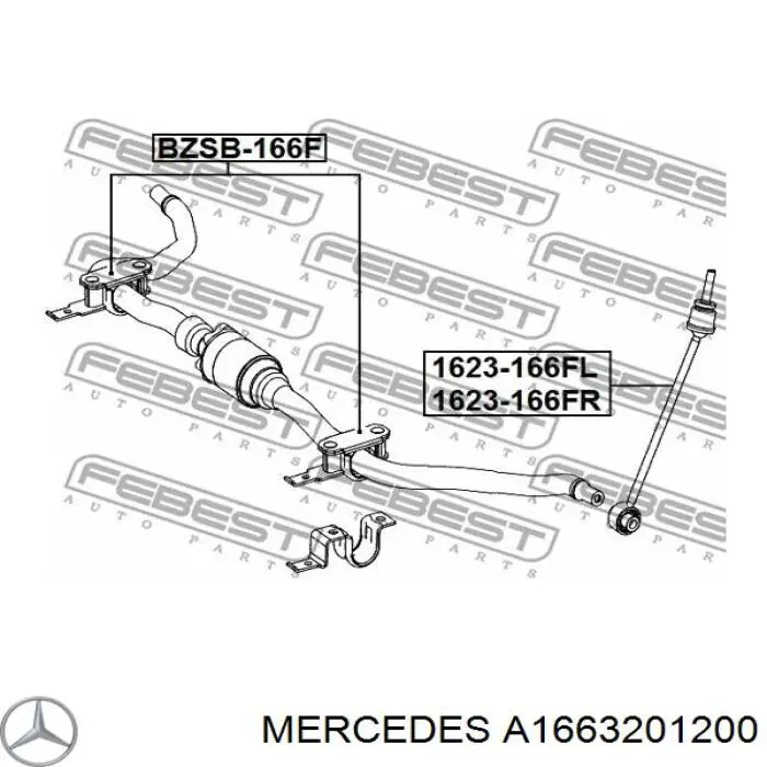 A1663201200 Mercedes Łącznik stabilizatora przedniego prawy