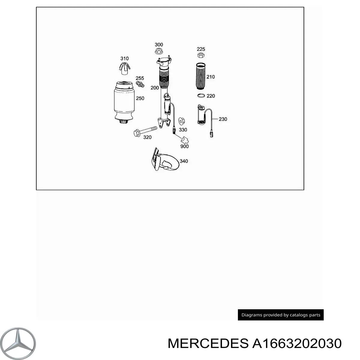 A1663202030 Mercedes Amortyzator tylny