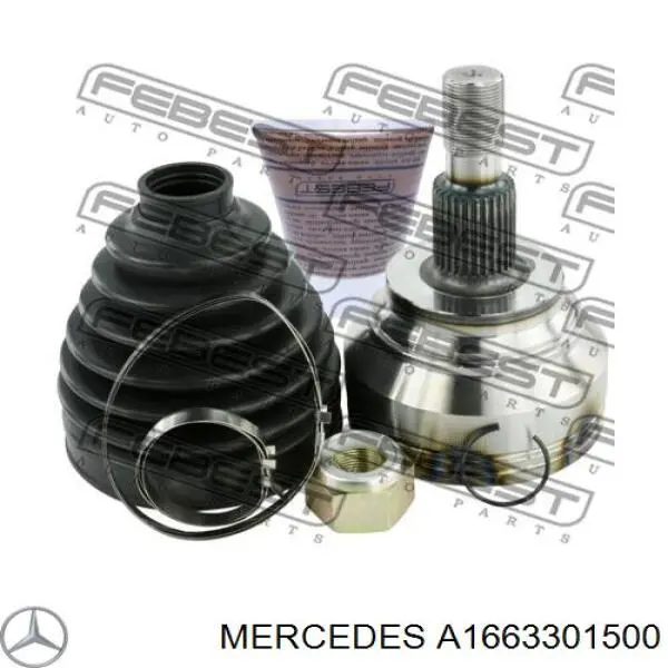 Półoś napędowa przednia prawa Mercedes A1663301500 cena, od 112,73 USD