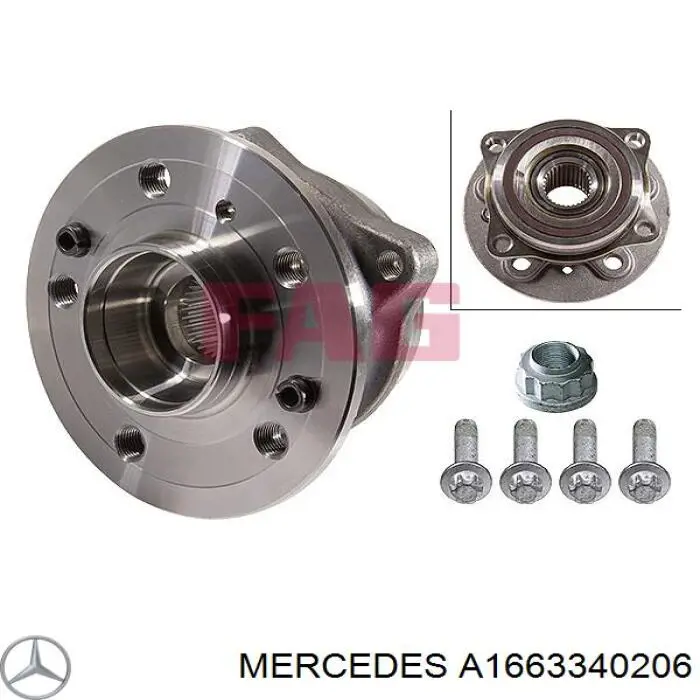 A1663340206 Mercedes Piasta przednia