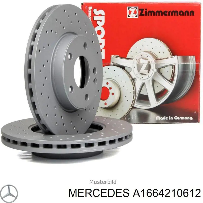 Do koszyka A1664210612 Mercedes Tarcza hamulcowa przednia