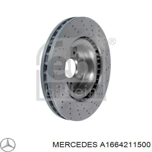 Tarcza hamulcowa przednia A1664211500 Mercedes