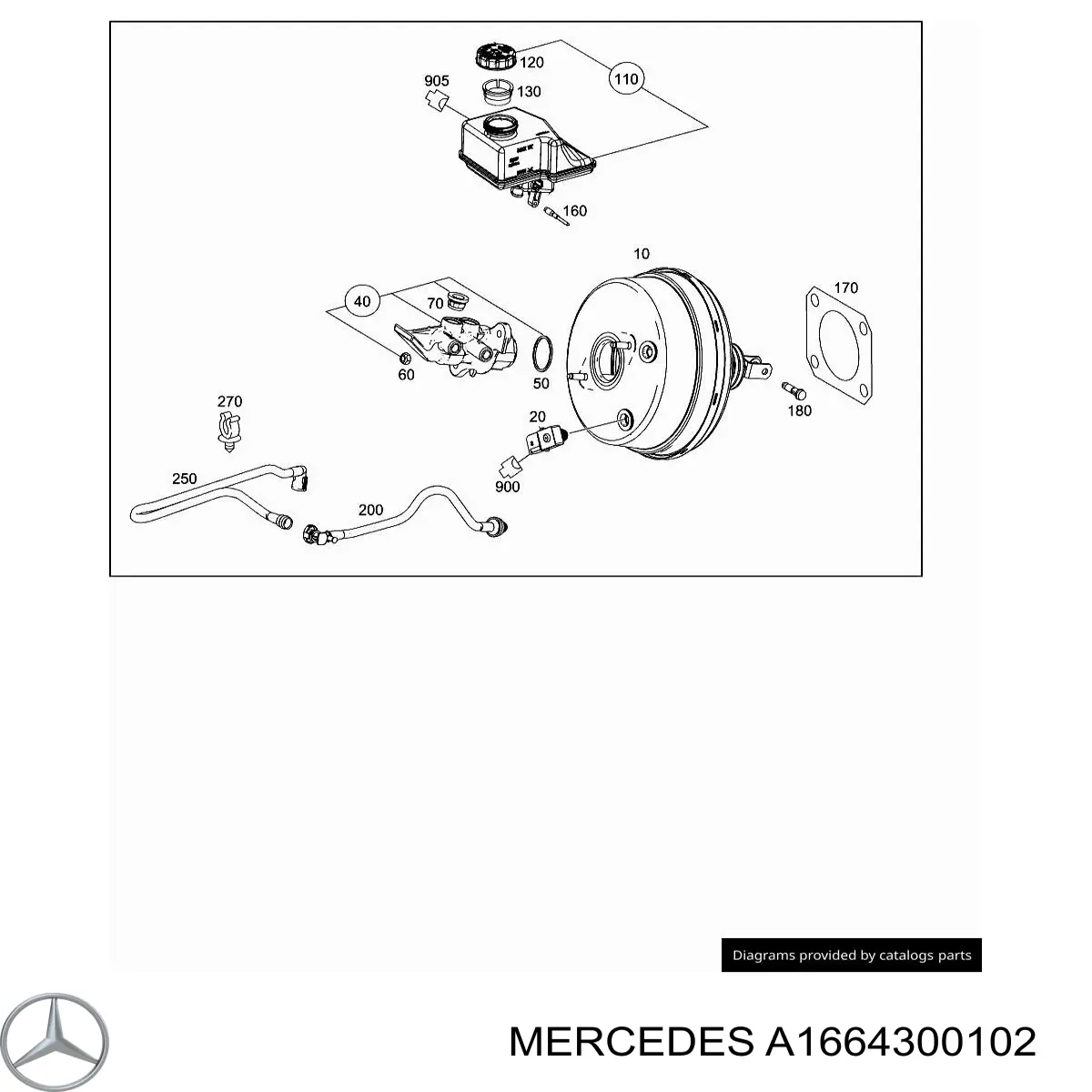 Do koszyka A1664300102 Mercedes Zbiorniczek głównego cylindra hamulcowego (płynu hamulcowego)
