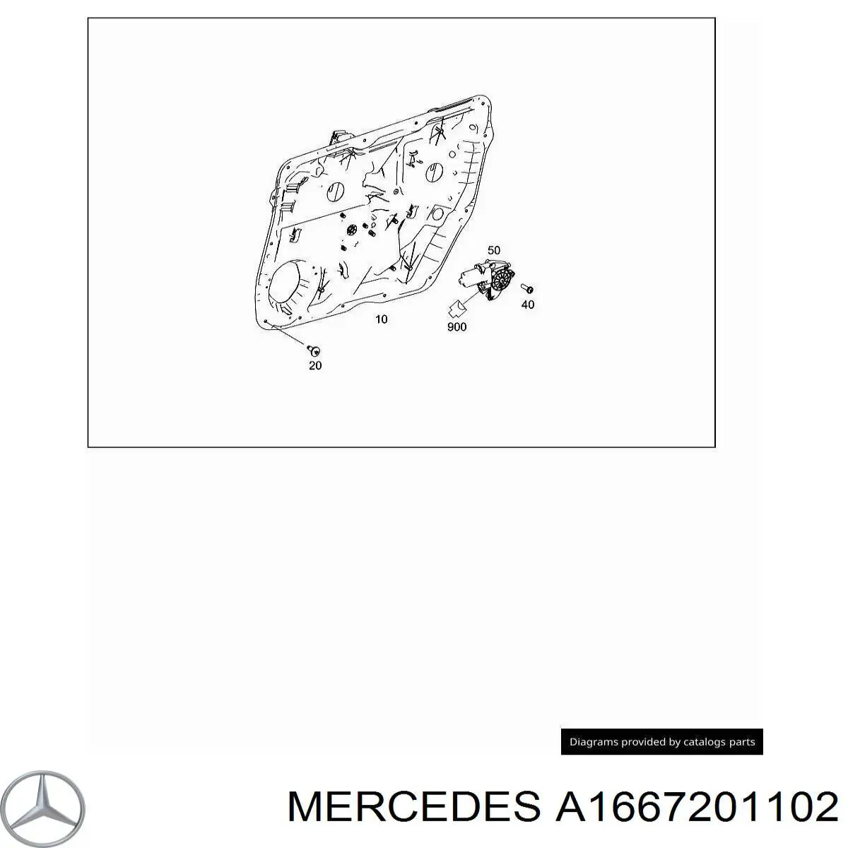 A1667201102 Mercedes Mechanizm podnoszenia szyby drzwi przednich lewych