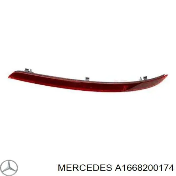 Lampa odblaskowa zderzaka tylnego prawa Mercedes A1668200174 cena, od 30,67 USD