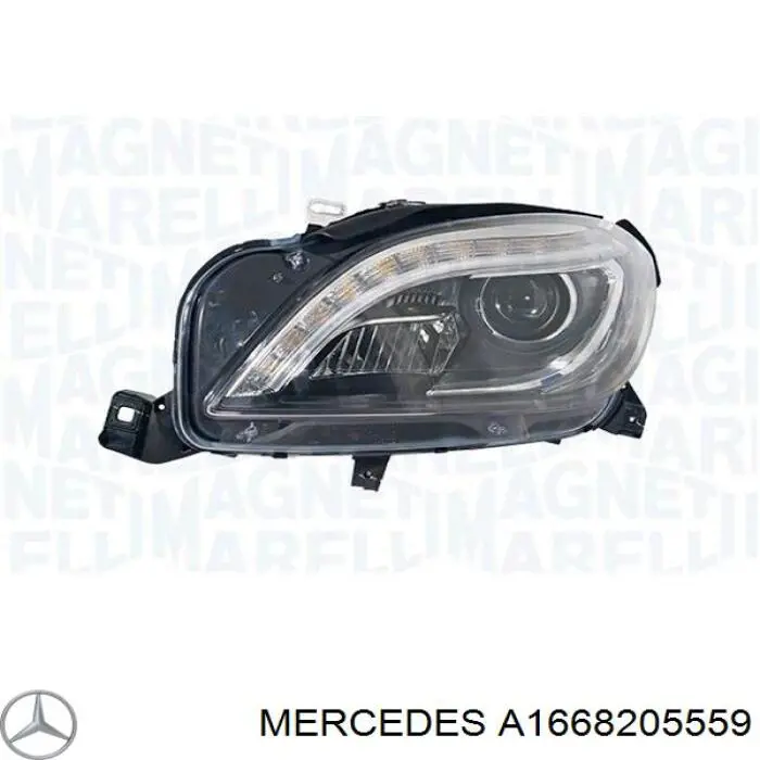 Do koszyka A1668205559 Mercedes Reflektor prawy