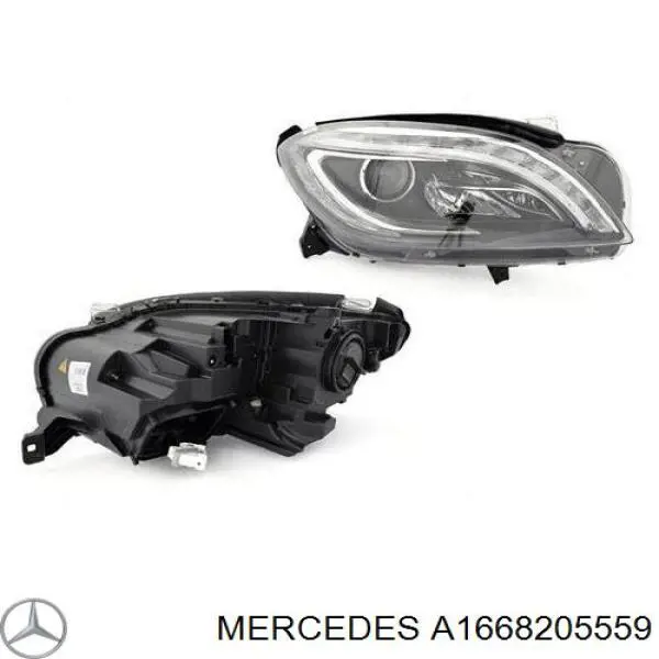 Reflektor prawy Mercedes A1668205559 cena, od 1089,82 USD