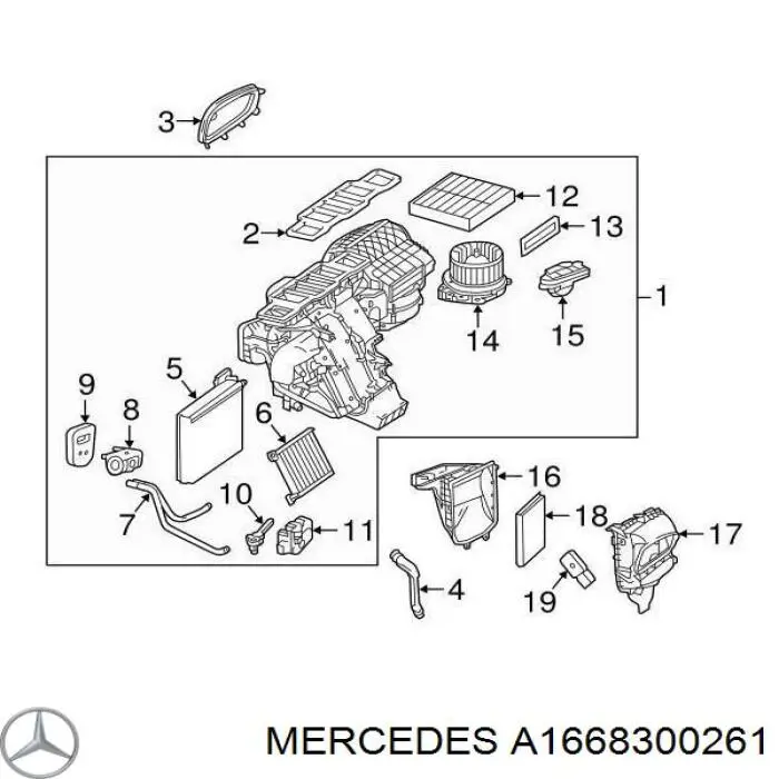 Chłodnica nagrzewnicy (ogrzewacza) Mercedes A1668300261 cena, od 73,53 USD