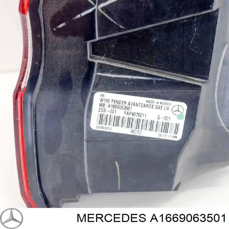 Lampa zespolona tylna lewa Mercedes A1669063501 cena, od 138,68 USD