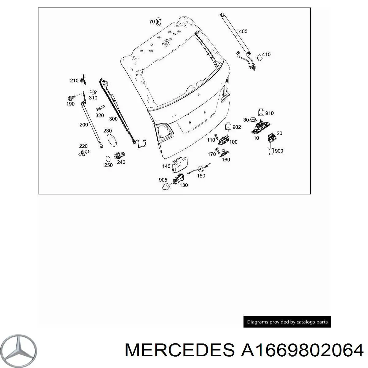 Amortyzator klapy bagażnika (3/5 drzwi-tylnych) Mercedes A1669802064 cena, od 25,35 USD