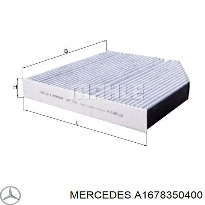 Filtr kabiny Mercedes A1678350400 cena, od 39,80 USD