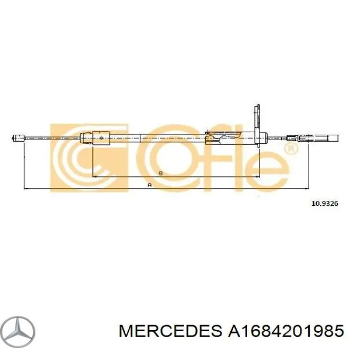 A1684201985 Mercedes linka hamulca ręcznego tylna lewa