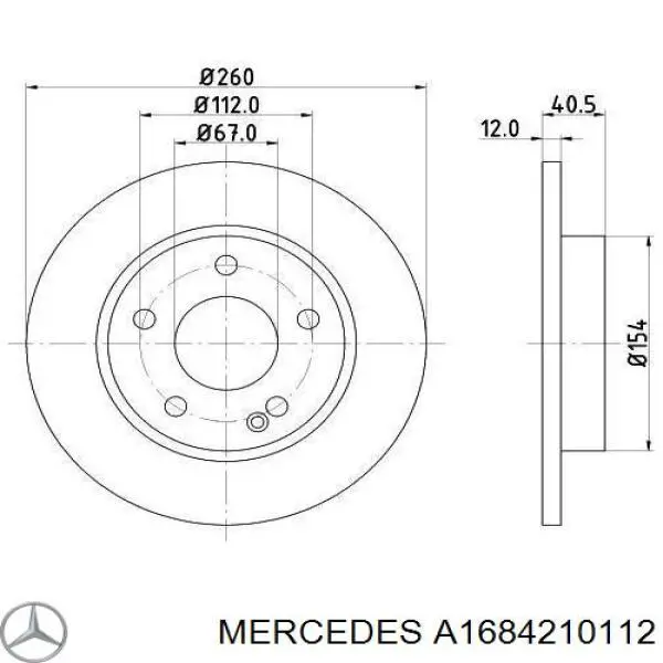 A1684210112 Mercedes Tarcza hamulcowa przednia