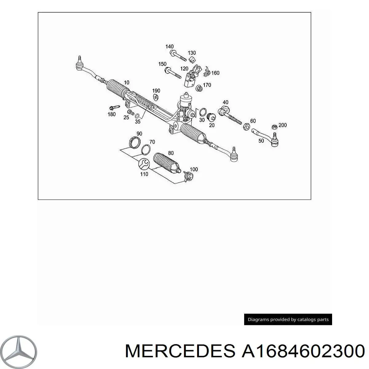 Do koszyka A1684630296 Mercedes Osłona mechanizmu kierowniczego (maglownicy)