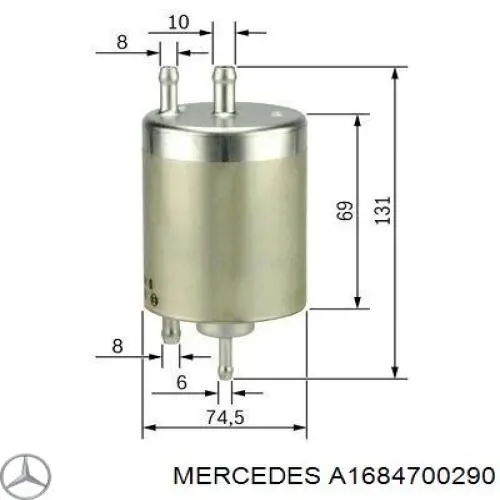 POCHŁANIACZ PAR PALIWA Mercedes A1684700290 cena, od 51,46 USD