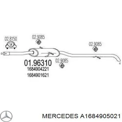 Tłumik, tylna część Mercedes A1684905021 cena, od 88,88 USD