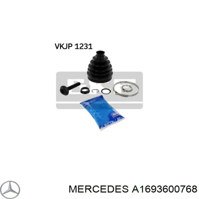 Osłona przegubu homokinetycznego półosi przedniej wewnętrzna Mercedes A1693600768 cena, od 21,09 USD
