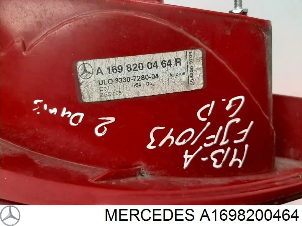 Lampa zespolona tylna prawa Mercedes A1698200464 cena, od 65,55 USD