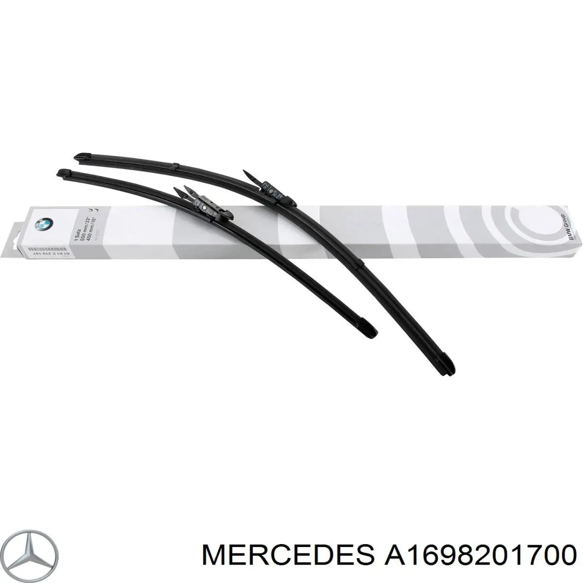 Do koszyka A1698201700 Mercedes Pióro wycieraczki szyby przedniej, zestaw (2 szt.)