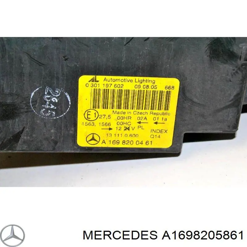 Do koszyka A1698205861 Mercedes Reflektor prawy