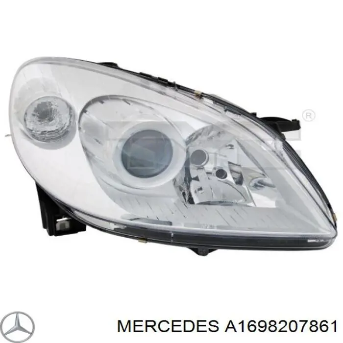 Do koszyka A1698207861 Mercedes Reflektor prawy