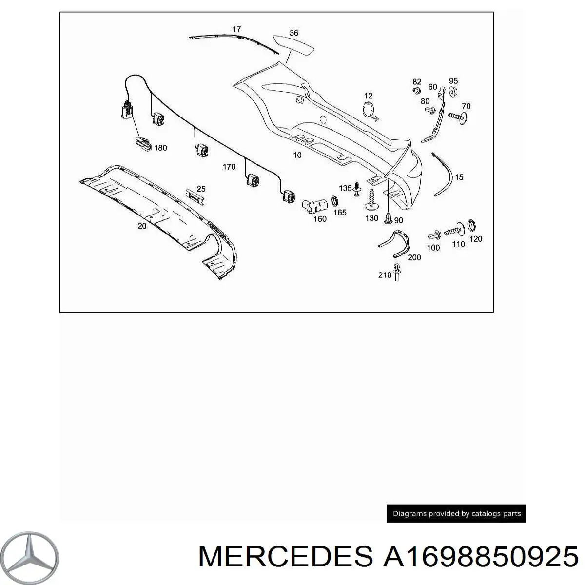 A1698850925 Mercedes Zderzak tylny