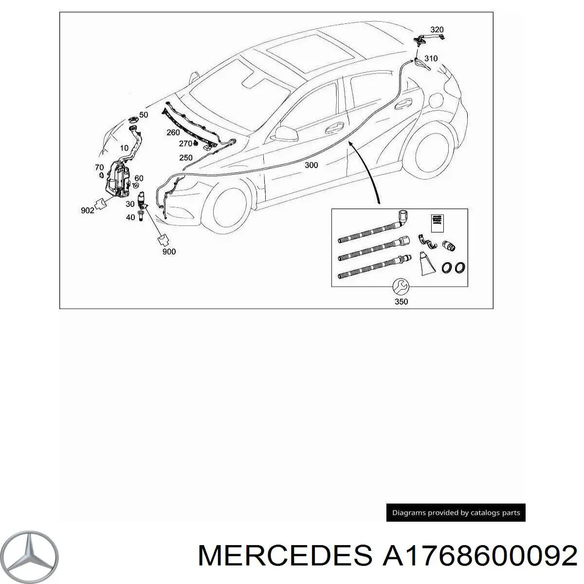 Dysza spryskiwacza szyby przedniej Mercedes A1768600092 cena, od 76,52 USD