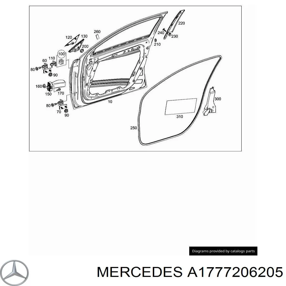 Drzwi przednie prawe do Mercedes A  W177