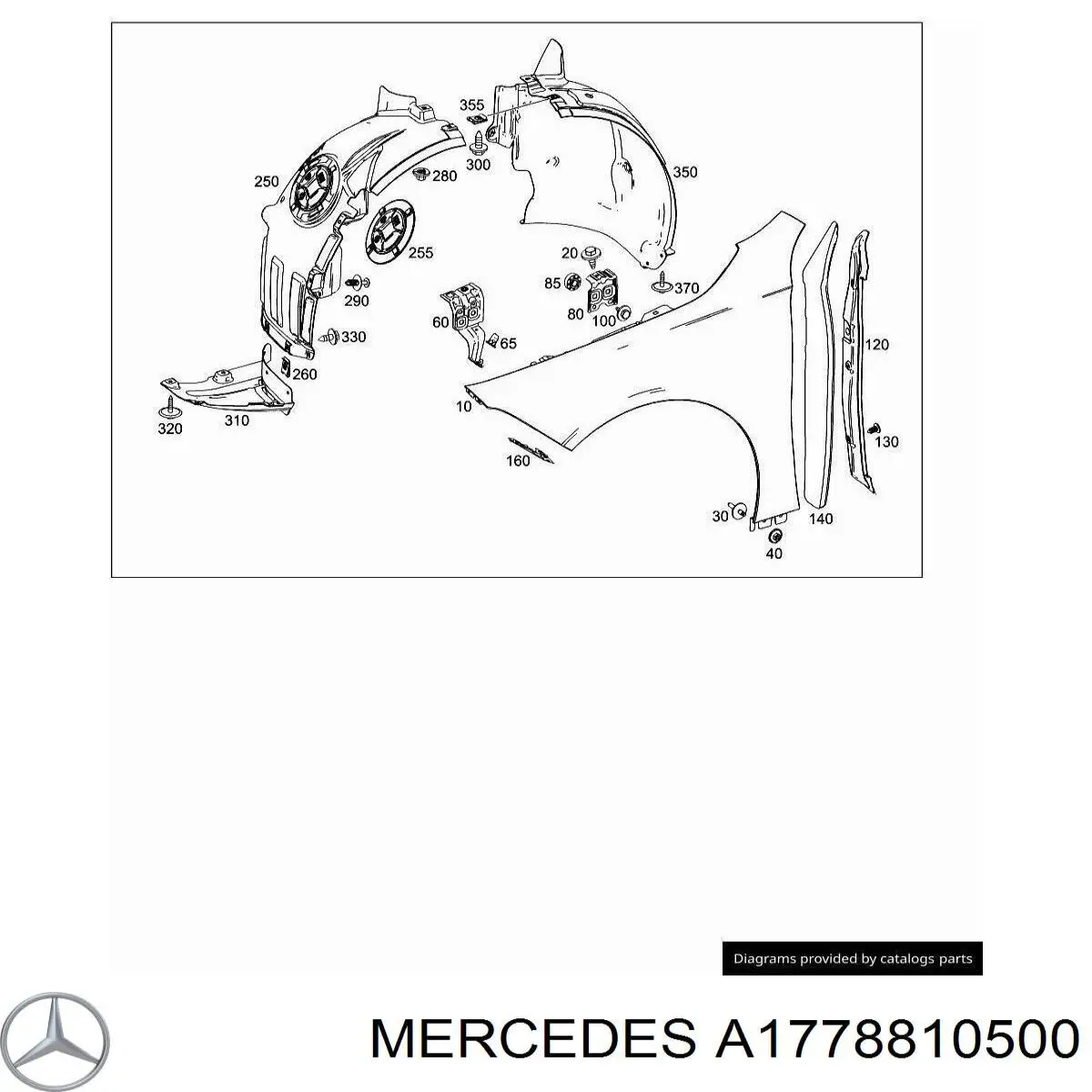 A1778810500 Mercedes Błotnik przedni lewy