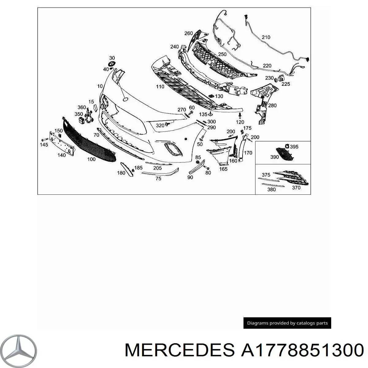 A1778851300 Mercedes Wspornik zderzaka przedniego środkowy