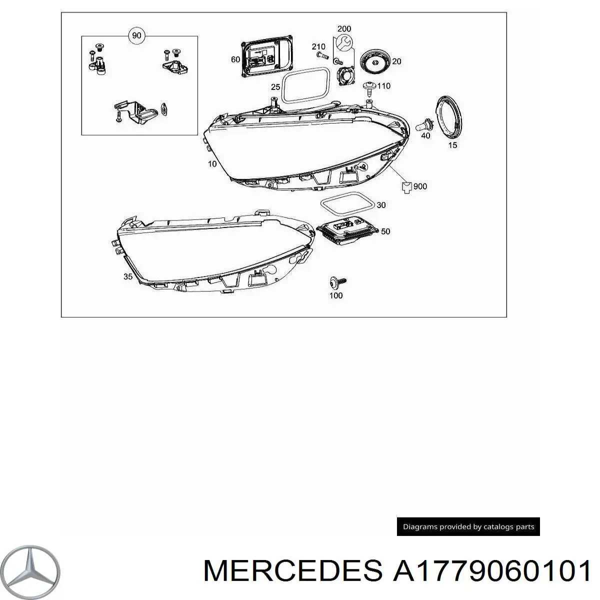 A1779060101 Mercedes Reflektor lewy