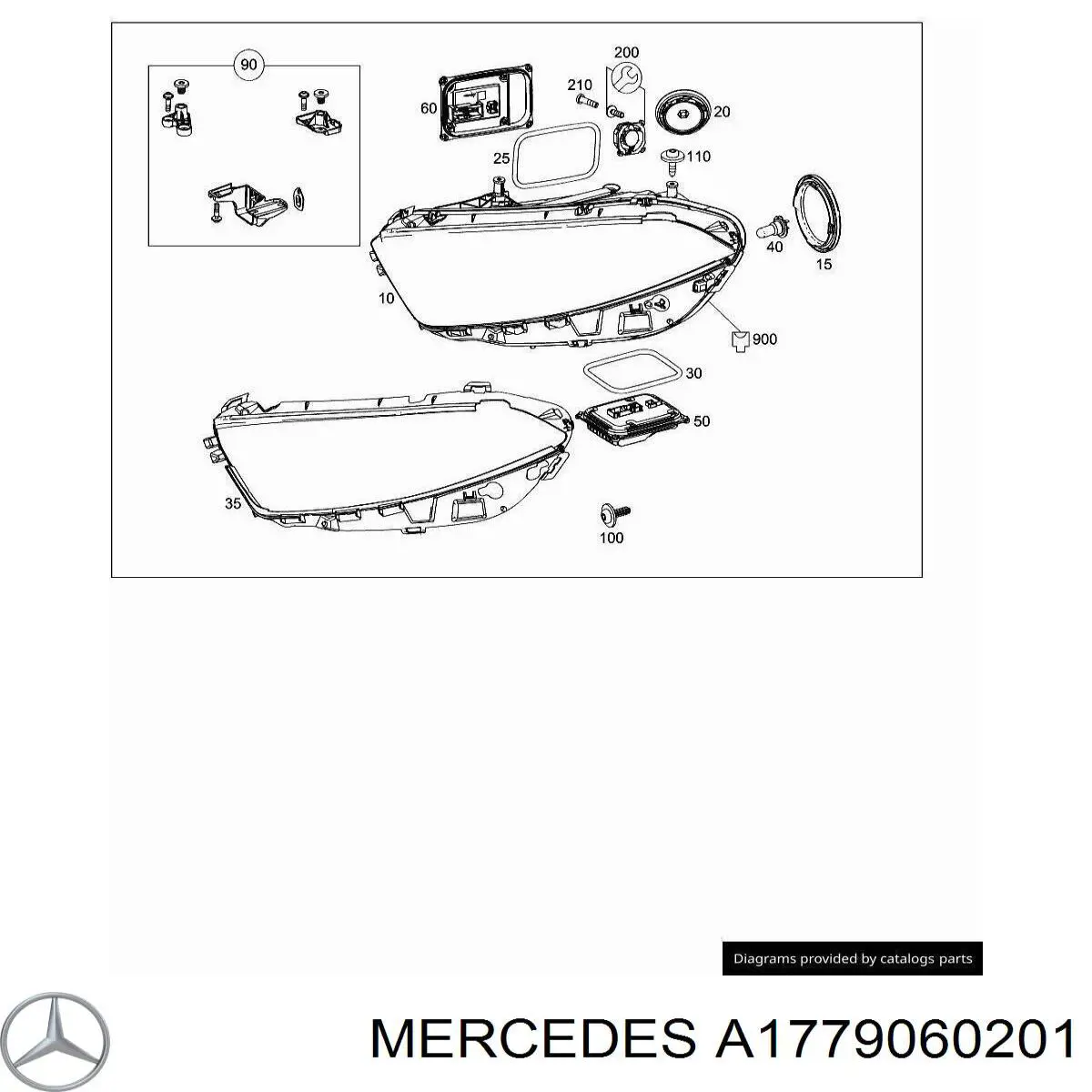 A1779060201 Mercedes Reflektor prawy