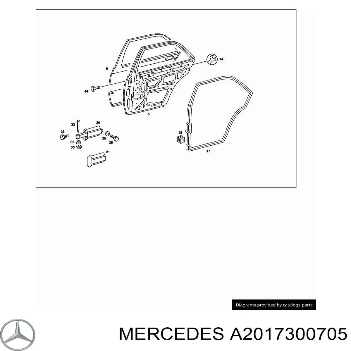 Drzwi tylne lewe do Mercedes C 190 W201