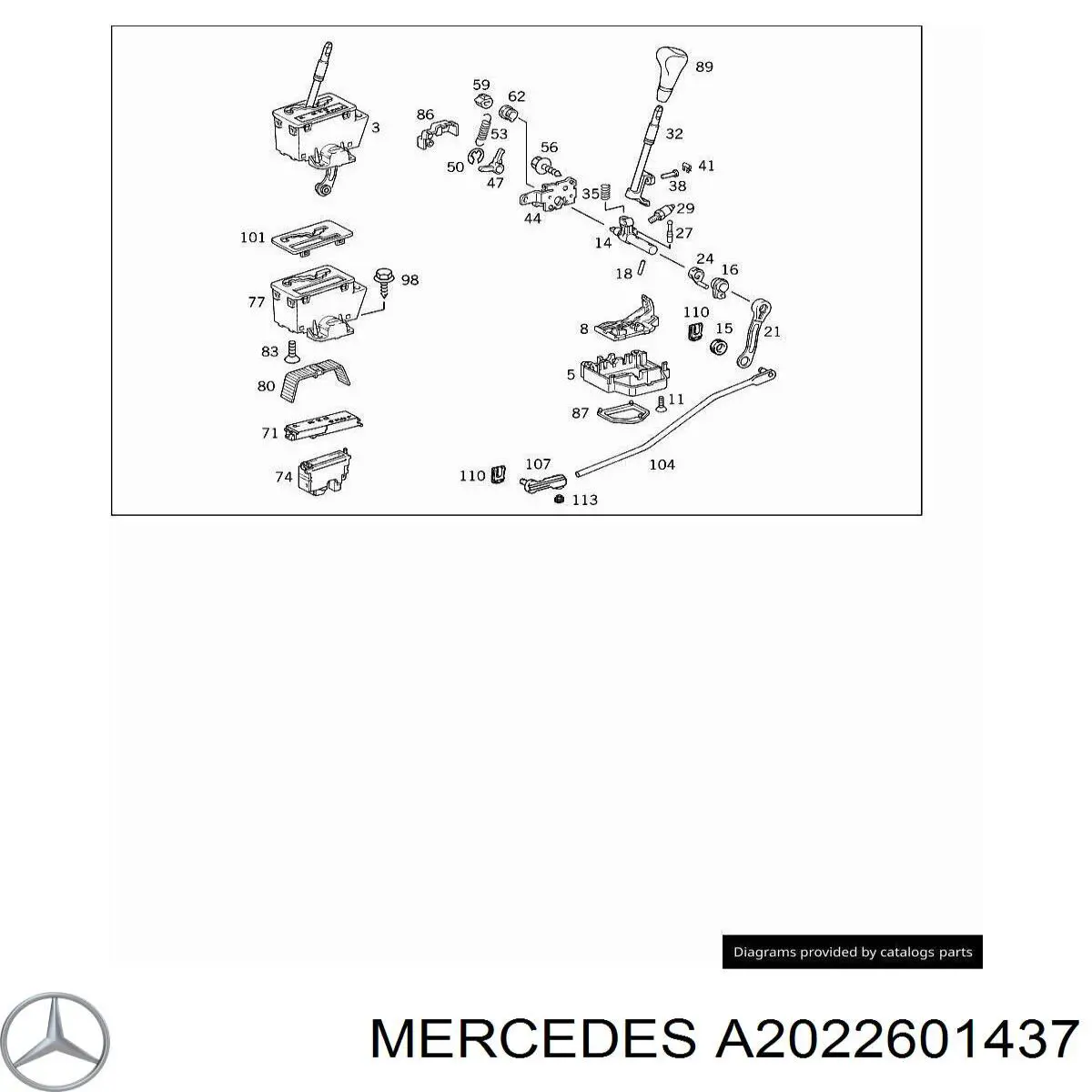 Wybierak biegów=dźwignia zmiany biegów do Mercedes S (C140)