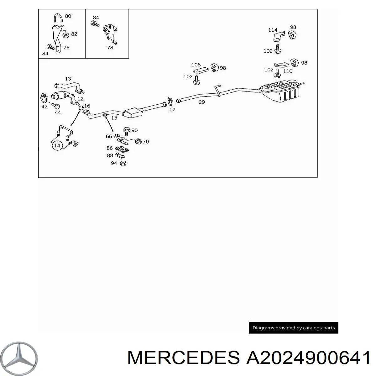 Do koszyka A2024900641 Mercedes Obejma zaciskowa kolektora wydechowego