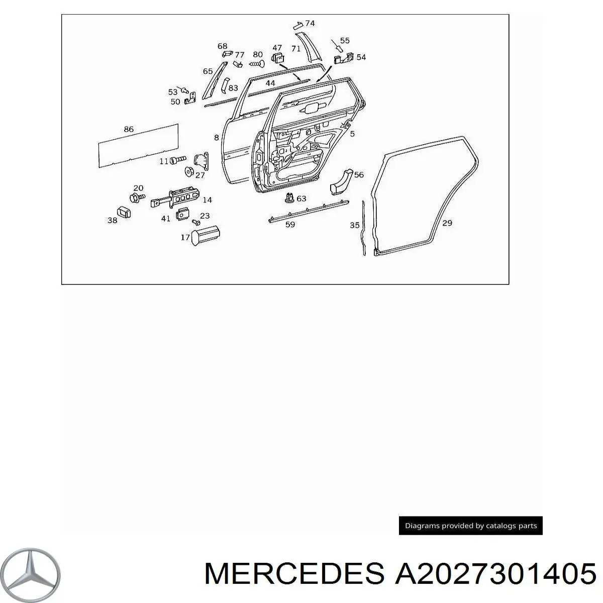 Drzwi tylne prawe do Mercedes C  S202