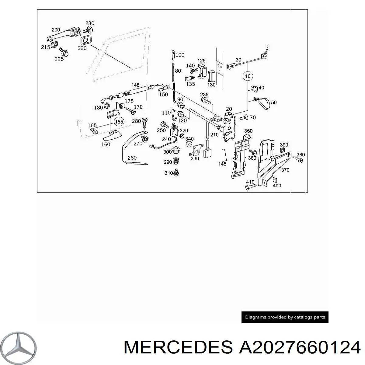 A2027660124 Mercedes Klamka drzwi lewych przednia/tylna wewnętrzna
