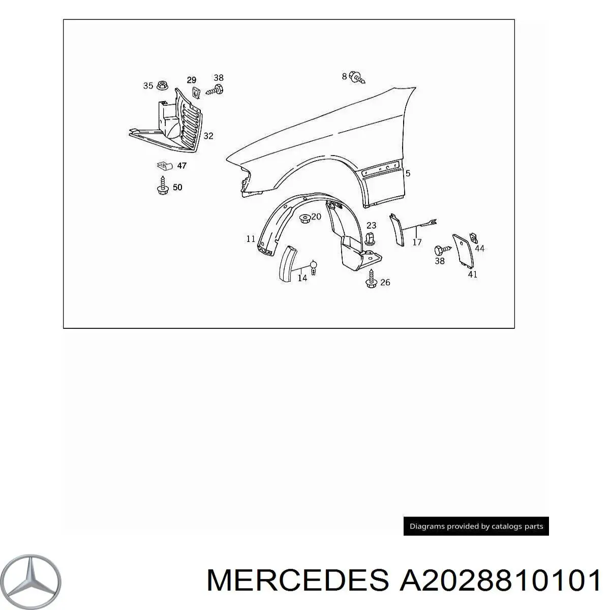 A2028810101 Mercedes Błotnik przedni lewy