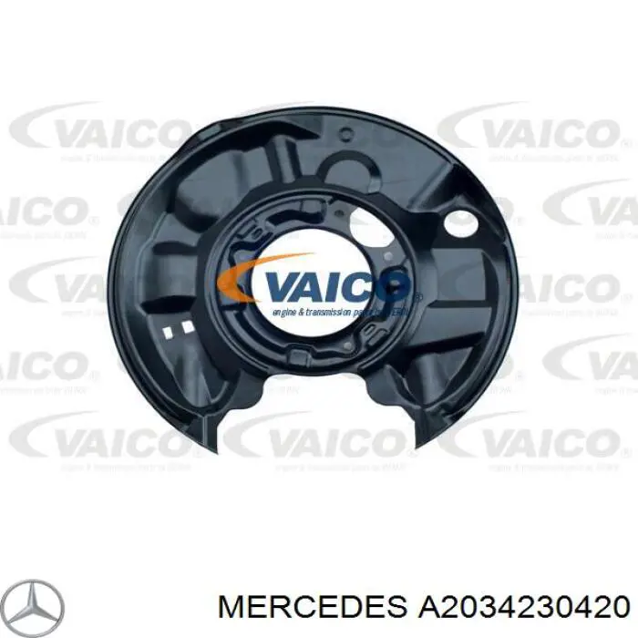 Osłona tarczy hamulcowej tylnej prawa Mercedes A2034230420 cena, od 27,33 USD