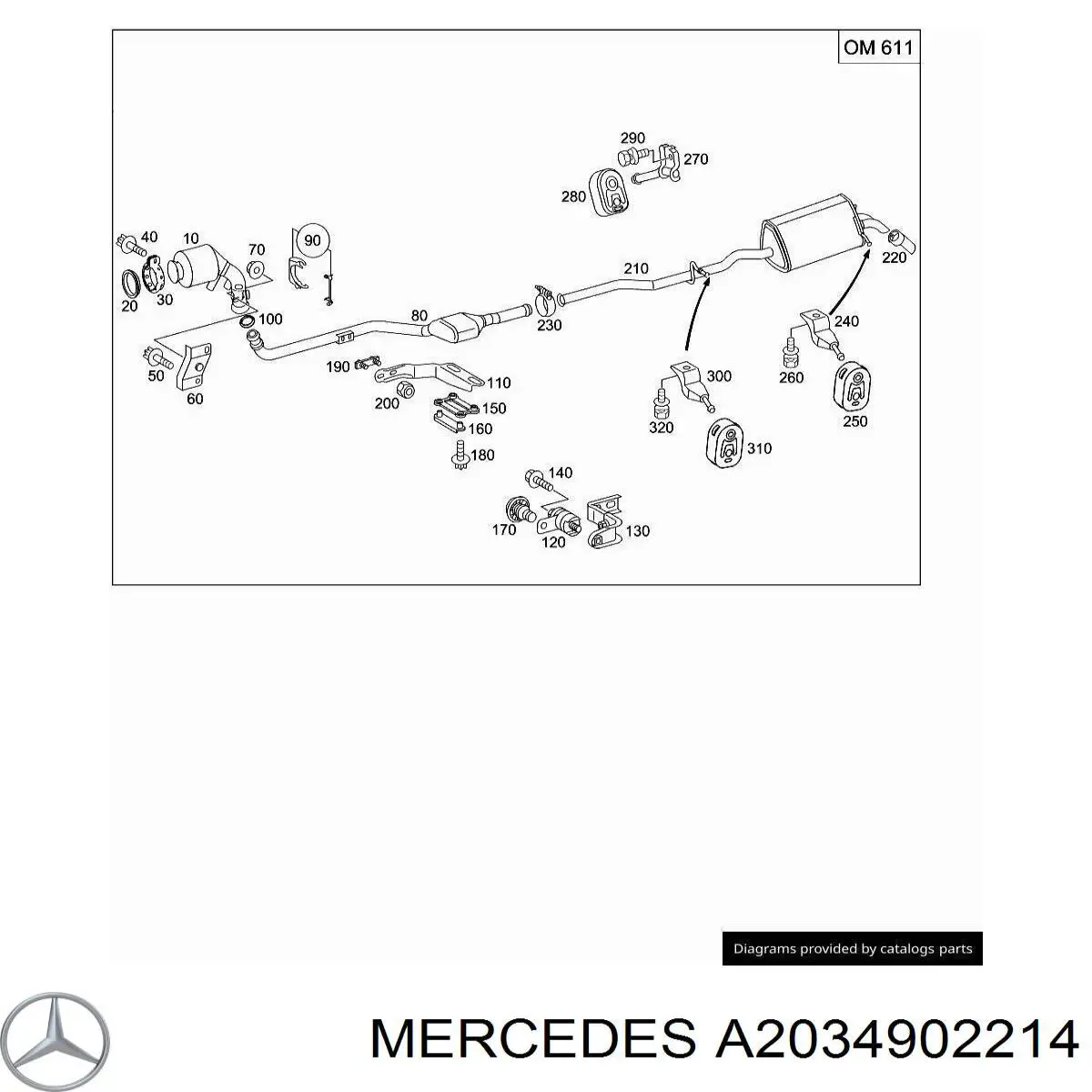 A2034902214 Mercedes Konwerter-katalizator