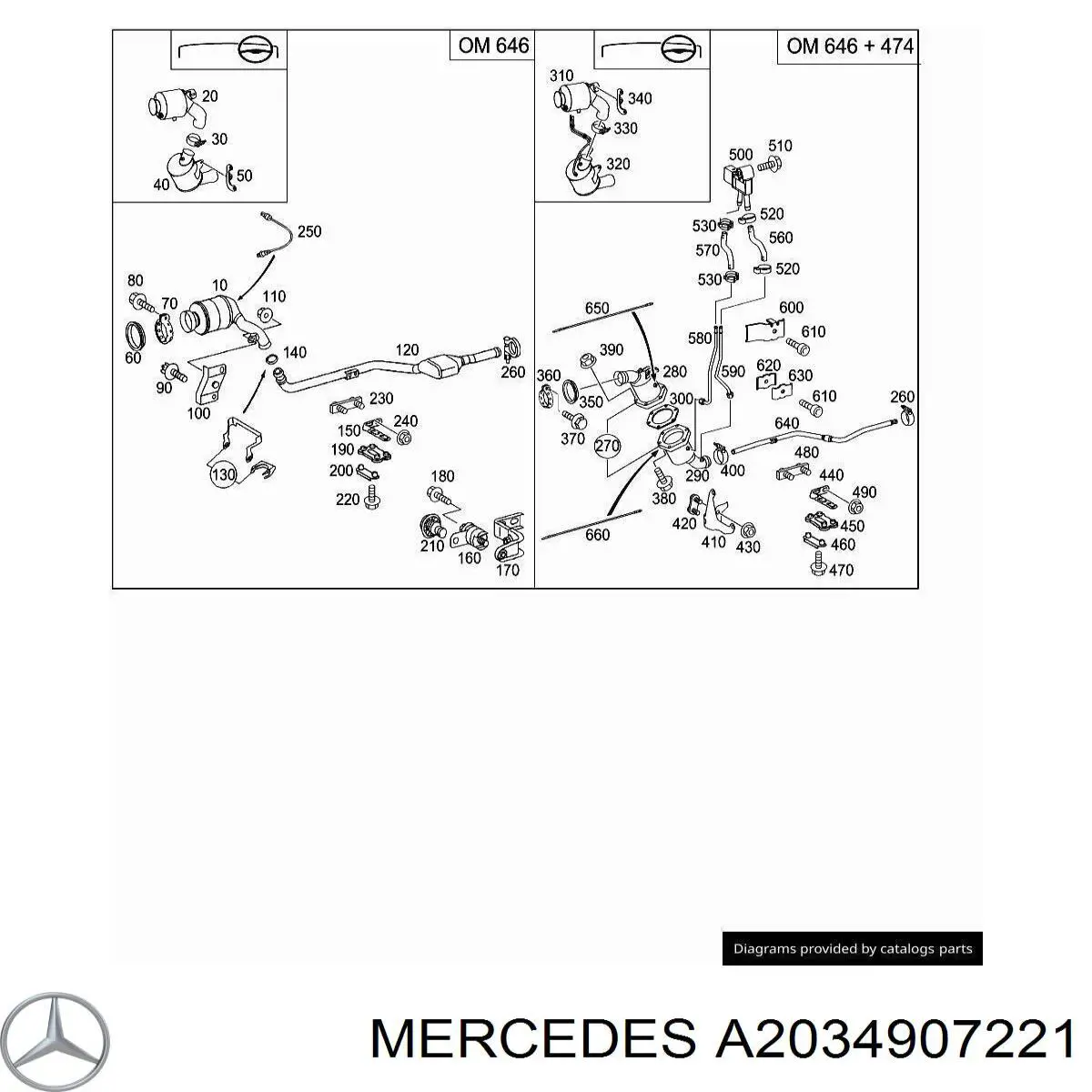 Do koszyka A2034907221 Mercedes Tłumik, tylna część